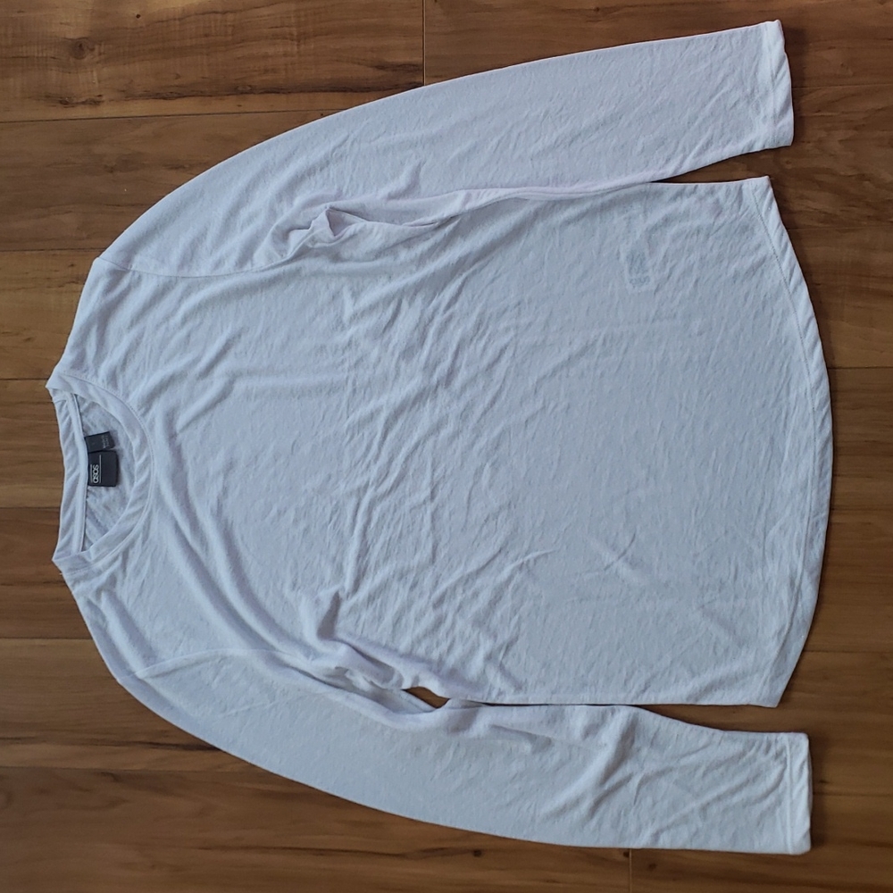 ASOS Curved Hem White Long Sleeve Tee